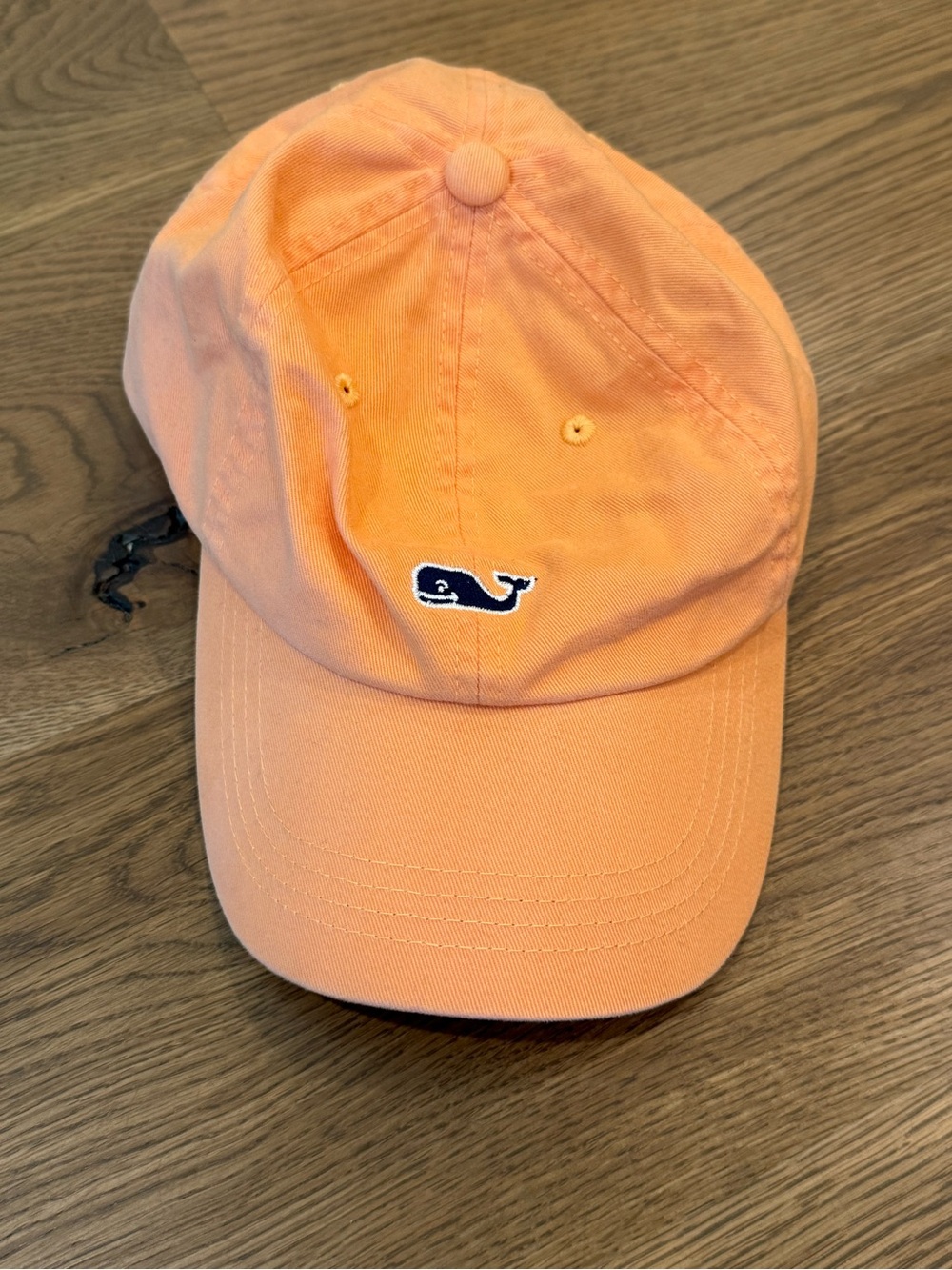 Vineyard Vines Orange Baseball Cap with Navy Whale